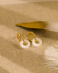 Metis Jade with Hammered Gold Drops