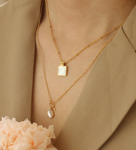 Lily Square Shell Pendant