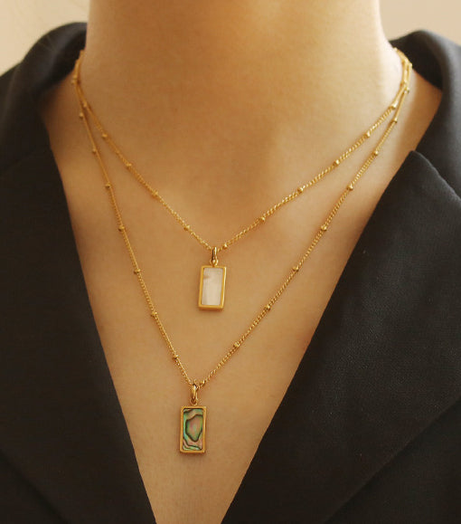 Moet Gemstone and Shell Pendant