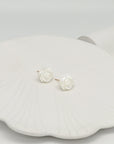 White Romance Rose Shell Stud Earrings - Everyday Jewelry | Chic Chic Bon