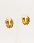 Monica Textured Gold Huggie Earrings - Fashion Jewelry | Chic Chic Bon