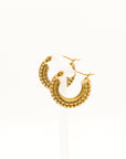Monica Textured Gold Huggie Earrings - Fashion Jewelry | Chic Chic Bon
