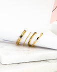 Celia Wave Gold Band Ring - Jewelry | chic chic bon