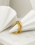 Devon Twirl Wave Band Gold Ring - Everyday Jewelry | chic chic bon