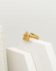 Twisted Pure Gold Leaf Pearl Ring - Fashion Jewelry | chic chic bon