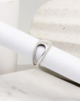 London Asymmetrical Oval Adjustable Silver Ring - Jewelry | chic chic bon