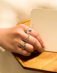 London Asymmetrical Oval Adjustable Silver Ring - Jewelry | chic chic bon