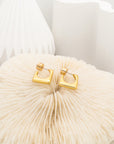 Ryder Gold Square Stud Hoop Earrings For Sale - Fashion Jewelry | Chic Chic Bon