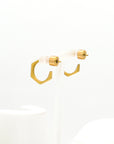 Jolin Hex Nut Stud Hoop Earrings - Fashion Jewelry | Chic Chic Bon