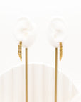 Gold Fledged Draping Drop Stud Earrings - Fashion Jewelry | Chic Chic Bon