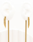 Gold Fledged Draping Drop Stud Earrings - Fashion Jewelry | Chic Chic Bon