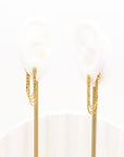 Gold Fledged Draping Drop Stud Earrings - Fashion Jewelry | Chic Chic Bon