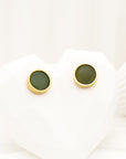 Green Pupil Stud Earrings with Gold Backing - Fashion Jewelry | Chic Chic Bon