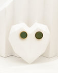 Green Pupil Stud Earrings with Round Shape Gold Base- Fashion Jewelry | Chic Chic Bon