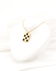 Mason Checkered Pendant Necklace - Everyday Jewelry | Chic Chic Bon