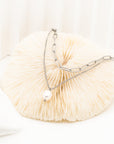 Brunette Pearl Silver Layered Chain Necklace | Chic Chic Bon