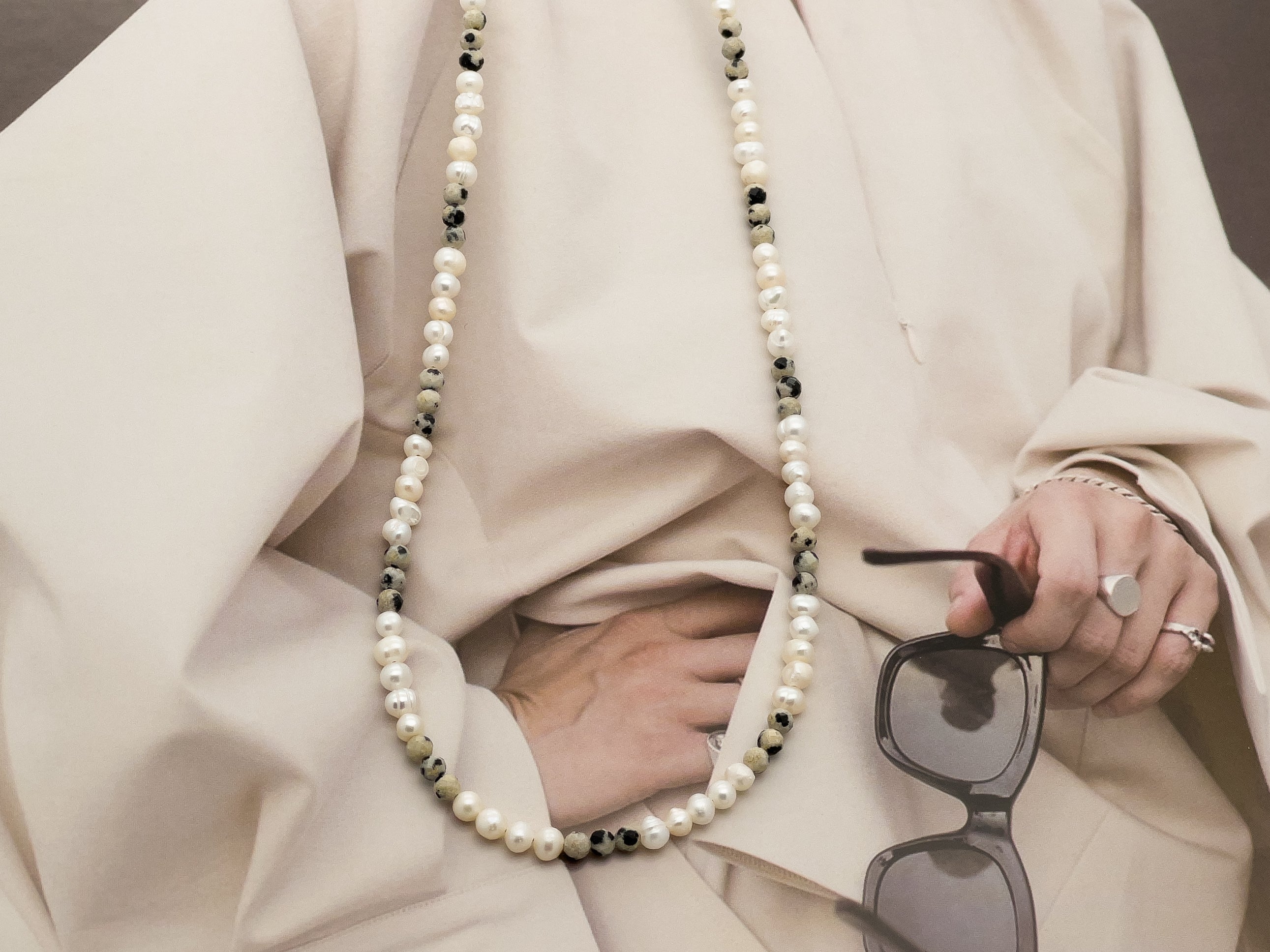 Pearl and Jasper Pepper Choker Necklace - Everyday Jewelry | Chic Chic Bon