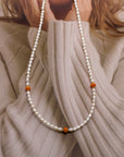Persimmon Pearl Gem Choker Necklace - Everyday Jewelry | Chic Chic Bon