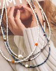 Oceana Lapis Beads Layered Choker Necklace - Everyday Jewelry | Chic Chic Bon