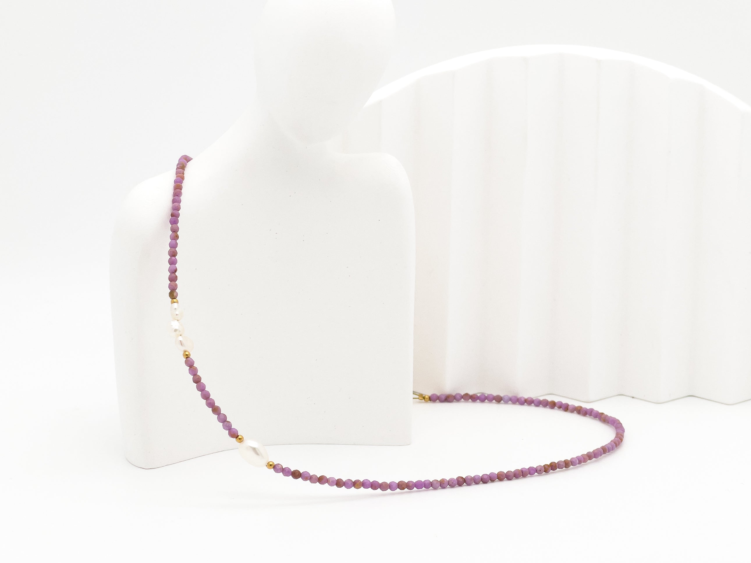 Lavender Pearl Gem Choker Necklace - Everyday Jewelry | Chic Chic Bon