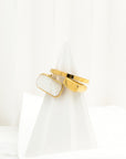 Maria Asymmetrical Shell Ring - Fashion Jewelry For Sale | Chic Chic Bon