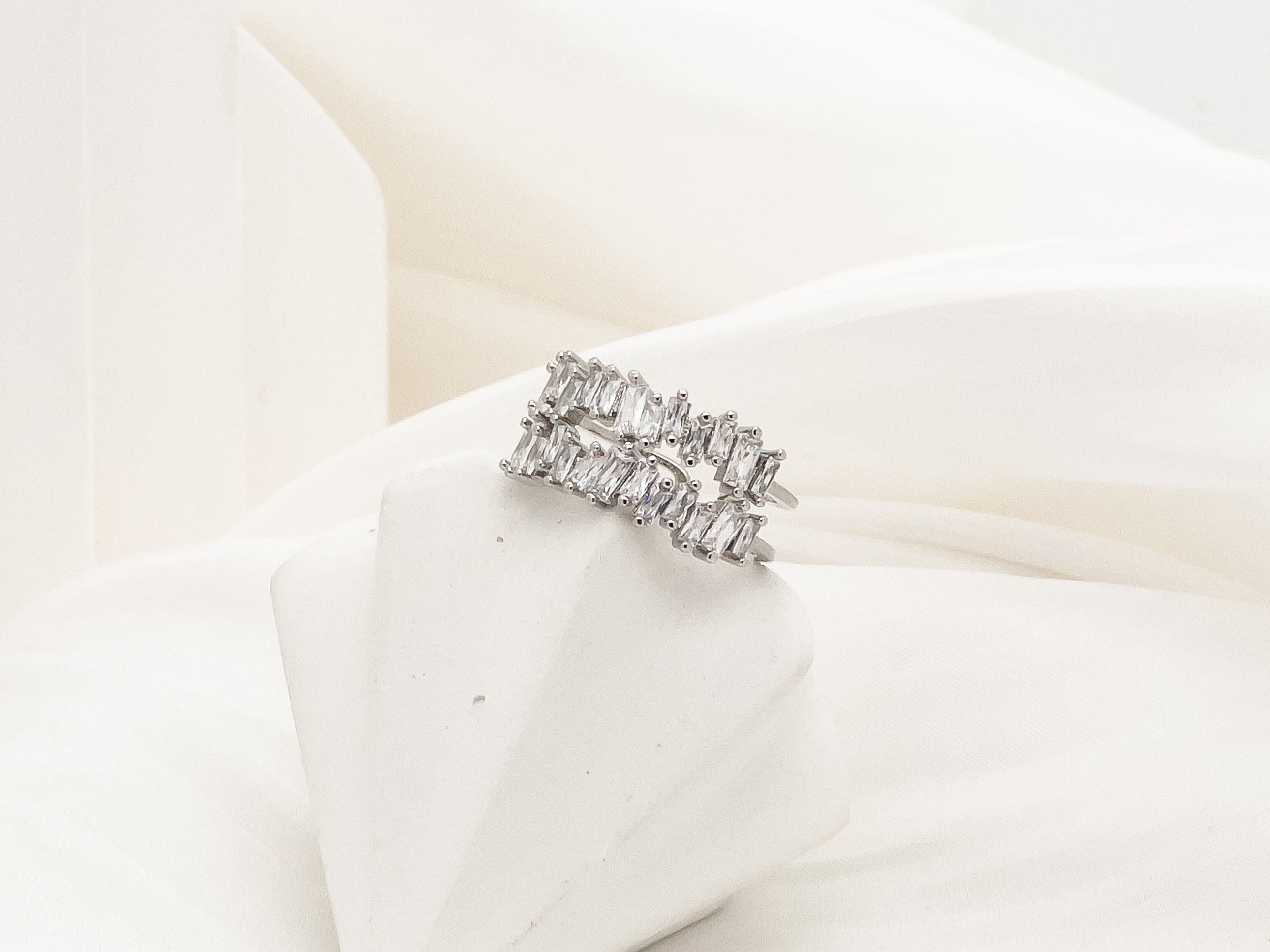Lisa Baguette Diamond Adjustable Ring - Fashion Jewelry