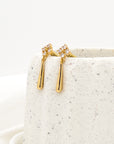 Lois Crystal Tear Drop Tassel Earrings in Gold- Fashion Jewelry | chic chic bon