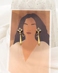 Lois Crystal Tear Drop Tassel Earrings in Gold - Fashion Jewelry | chic chic bon