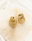 Themis Vintage Gold Rope Knot Stud Earrings - Fashion Jewelry | chic chic bon
