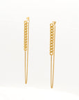Lila Dual Gold Chain Back Drop Earrings - Fashion Jewelry | Chic Chic Bon