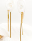 Lila Dual Chain Back Drop Earrings - Fashion Jewelry | Chic Chic Bon