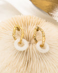 Metis Jade with Hammered Gold Drop Earrings - Fashion Jewelry | Chic Chic Bon