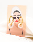 Metis Jade with Hammered Gold Drop Earrings - Fashion Jewelry | Chic Chic Bon