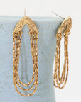 Thetis Hammered Gold Vintage Drop Earrings - Fashion Jewelry | chic chic bon