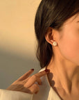 White Romance Rose Shell Studs