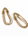 Thetis Hammered Gold Vintage Drop Earrings - Fashion Jewelry | chic chic bon