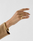 Devon Twirl Wave Band Gold Ring - Everyday Jewelry | chic chic bon