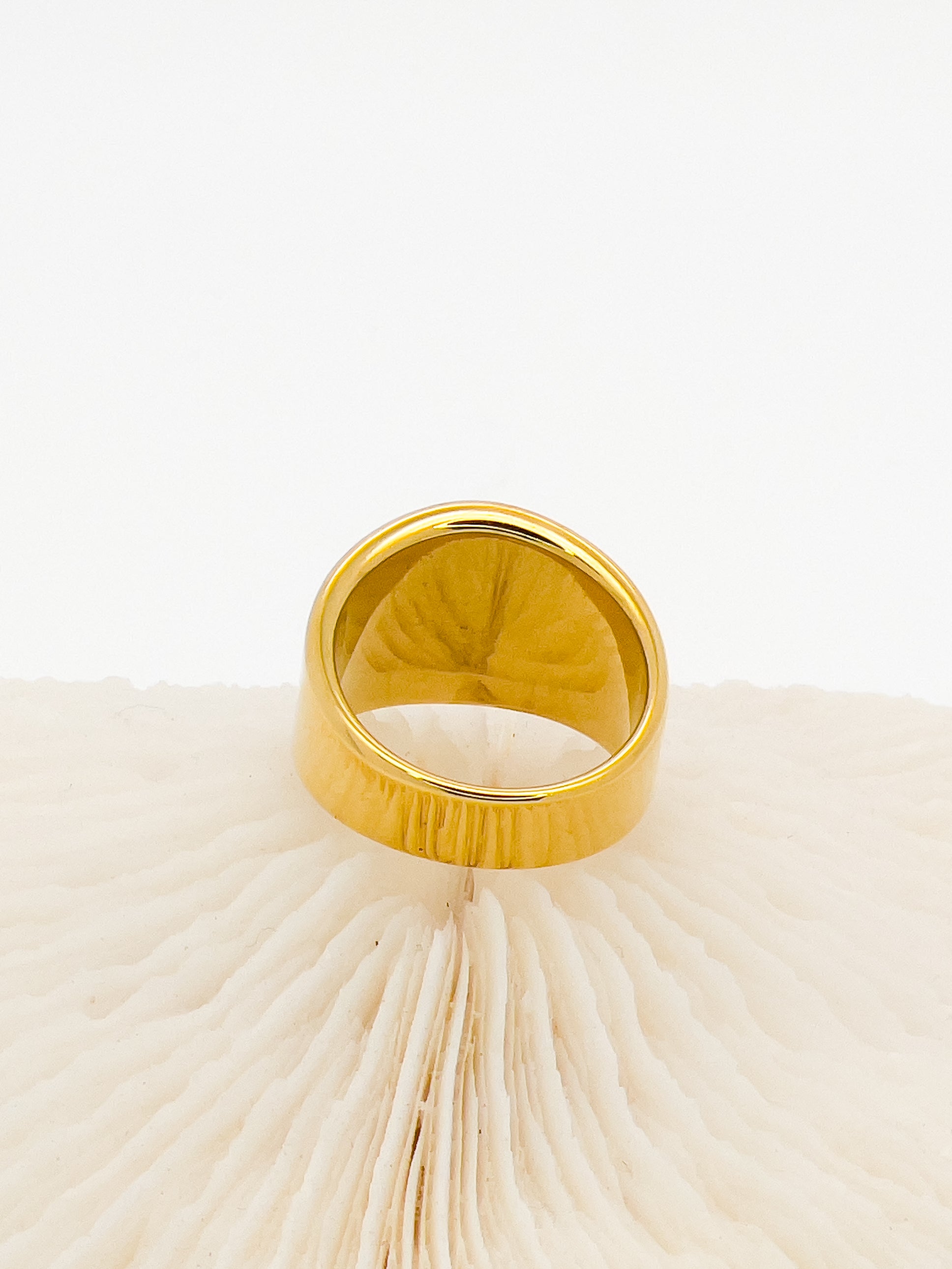Nerissa Pavé Shell Chunky Gold Ring - Everyday Jewelry | Chic Chic Bon