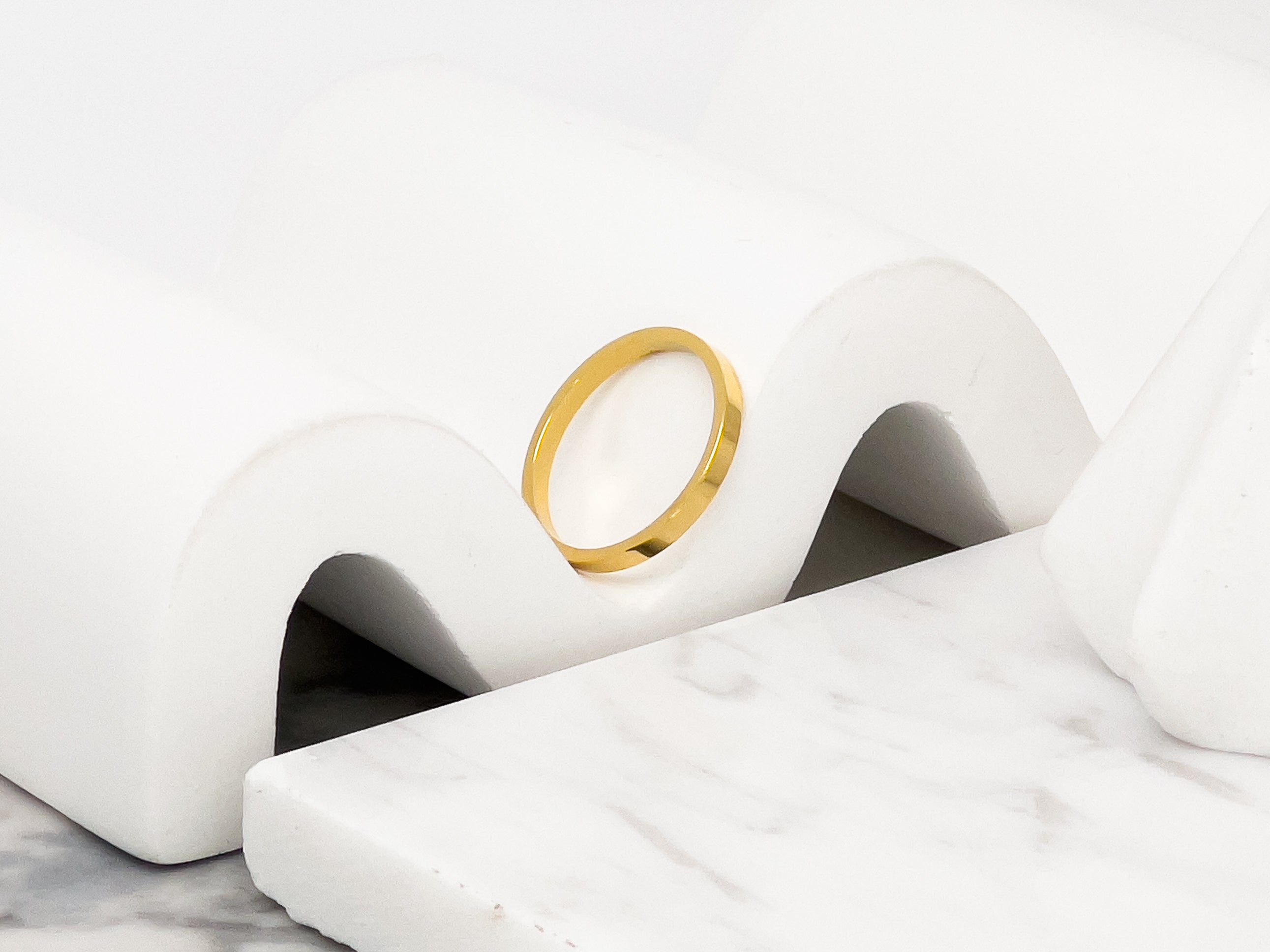 Milly 2mm Gold Stackable Bend Ring - Everyday Jewelry | Chic Chic Bon