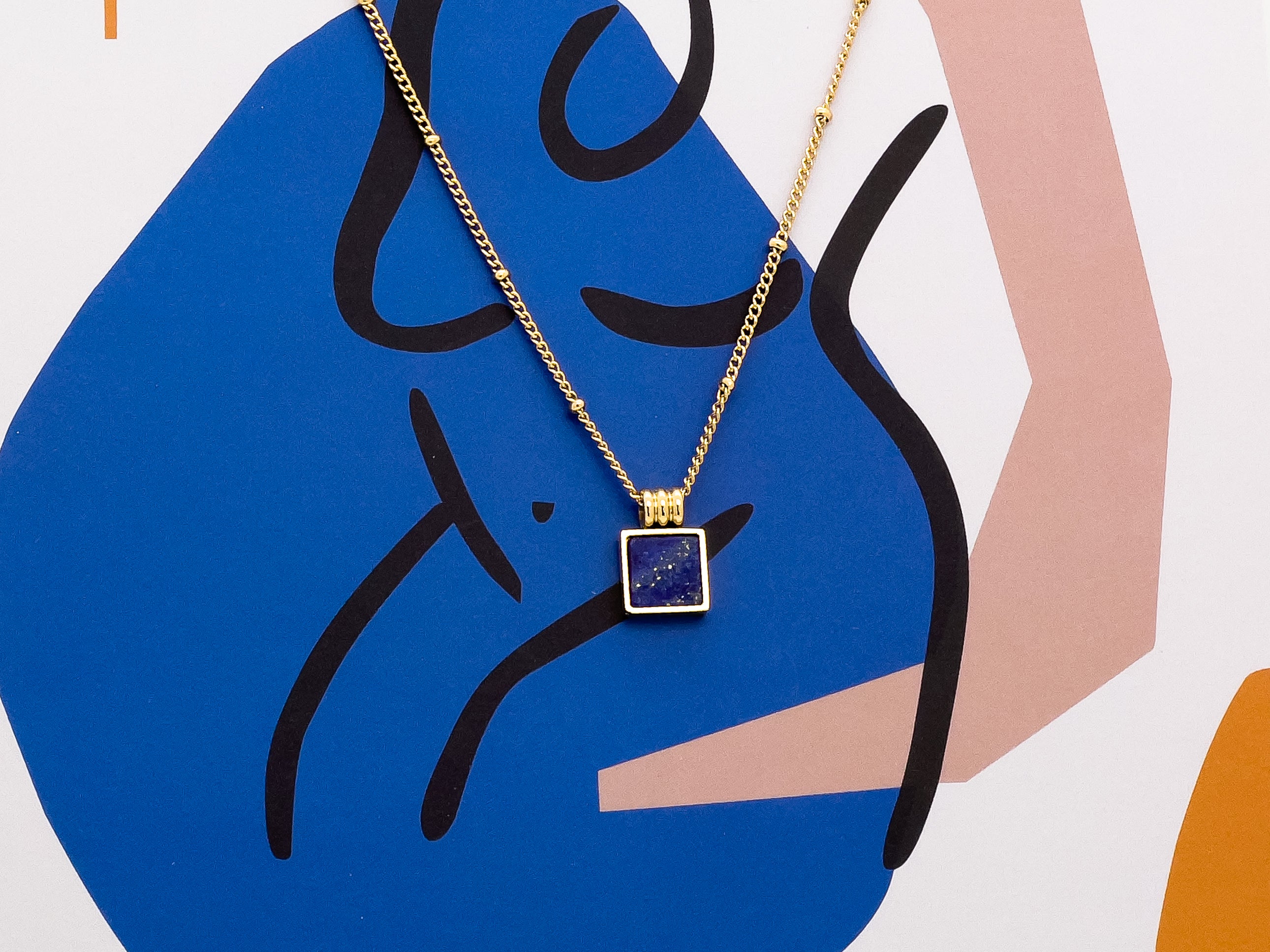 Deep Sea Lapis Pendant Necklace - Jewelry Online | Chic Chic Bon
