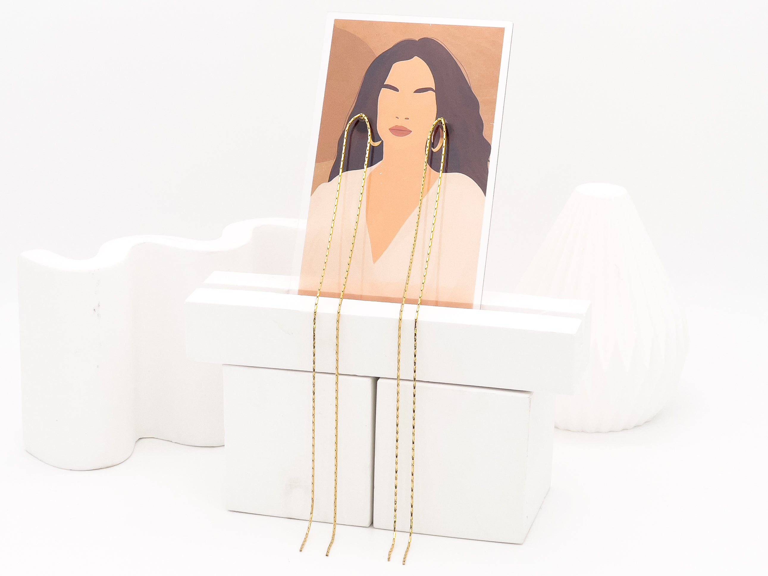 Dakota Gold Long Thread Drop Earrings - Fashion Jewelry  | Chic Chic Bon