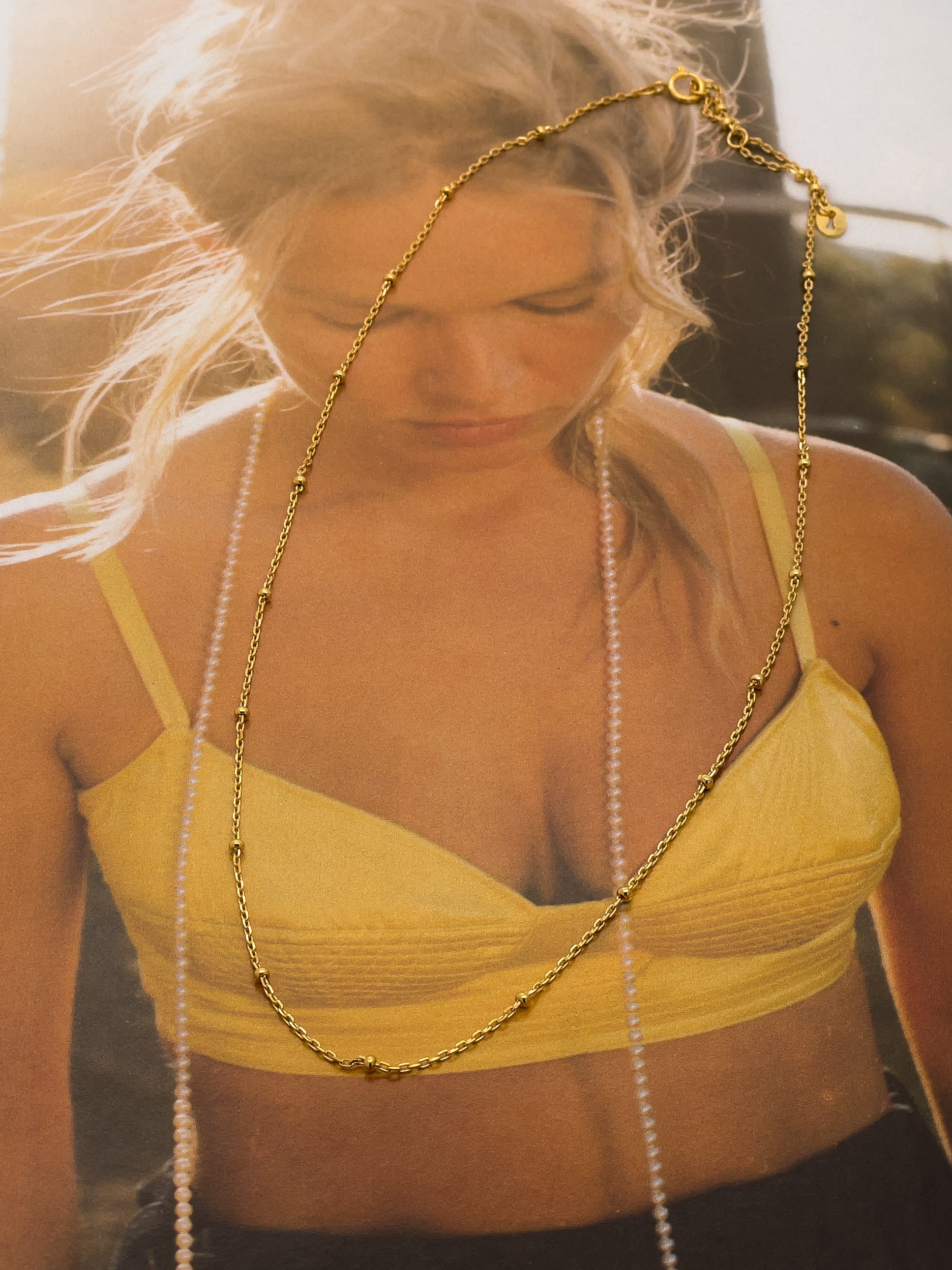 Mercury Beads Layered Gold Chain Necklace - Everyday Jewelry | Chic Chic Bon