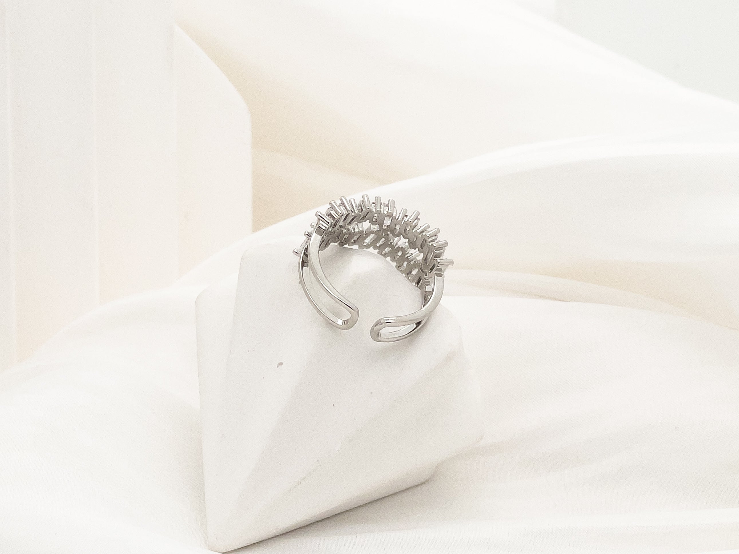 Lisa Baguette Diamond Adjustable Ring - Fashion Jewelry